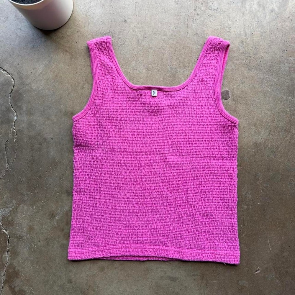 Vintage y2k Roxy pink tank top with textured weave - Picture 5 of 7